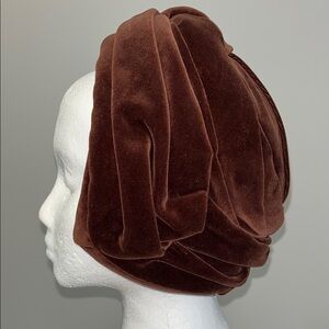 Vintage Brown Velvet Hat by Tudy B